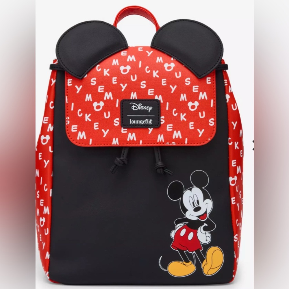 Loungefly Disney Mickey Mouse Ears Slouch Mini Backpack NWT